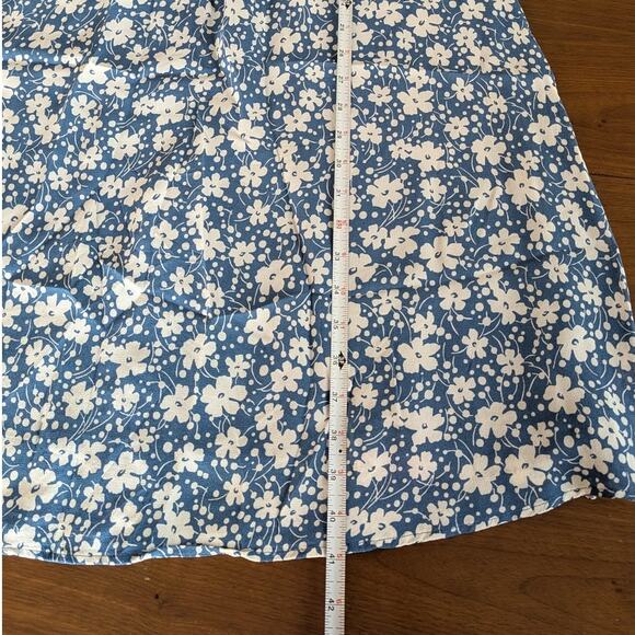 Reformation Blue Floral Print Crepe Sleeveless Square Neck Midi Dress, size M - Picture 8 of 10